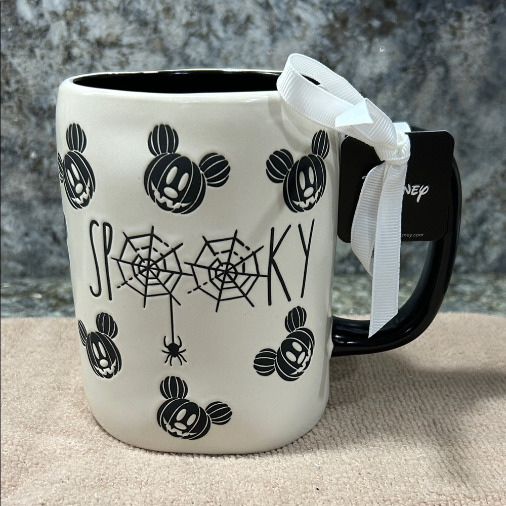 NWT Rae Dunn x Disney “Spooky” Mickey Pumpkin Halloween Mug 16 oz